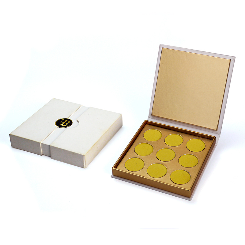 9 Color Custom Magnetic Closure Round Shape Cardboard Cosmetic Eyeshadow Palette Packaging