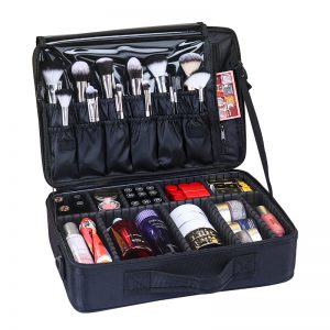Cosmetic Case Organizer Portable Storage Bag Adjustable Dividers